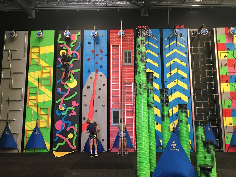 Indoor sports simulation, wall climbing and parkour fun for the whole family