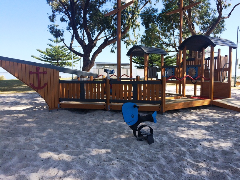Ahoy me hearties - climb aboard ye pirate ship on the Rockingham Foreshore