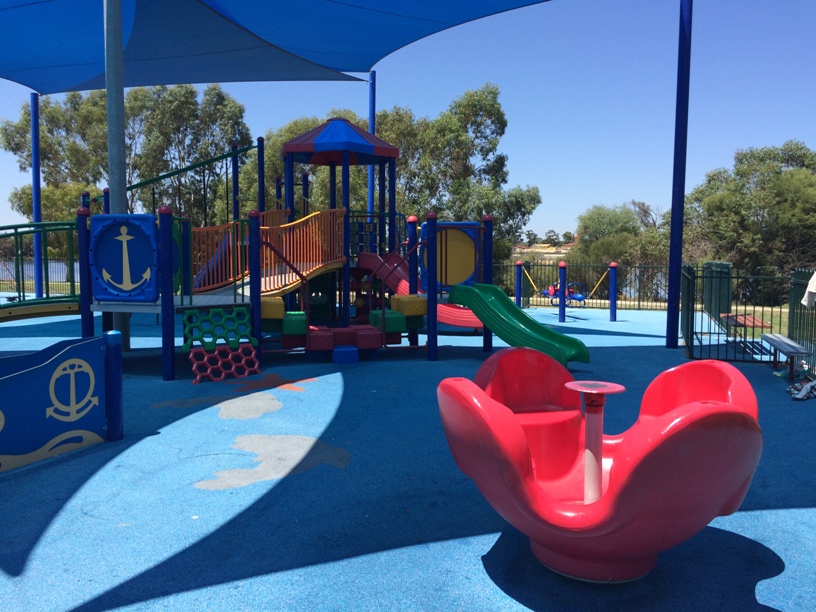 Fully fenced playground at this beautiful Swan River side location