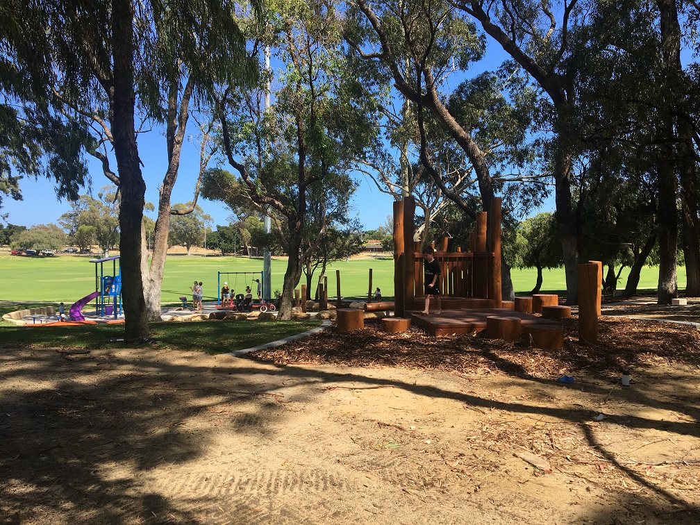 The perfect playground for little ones with nature based play and lots of natural shade and now a bike skills track too!