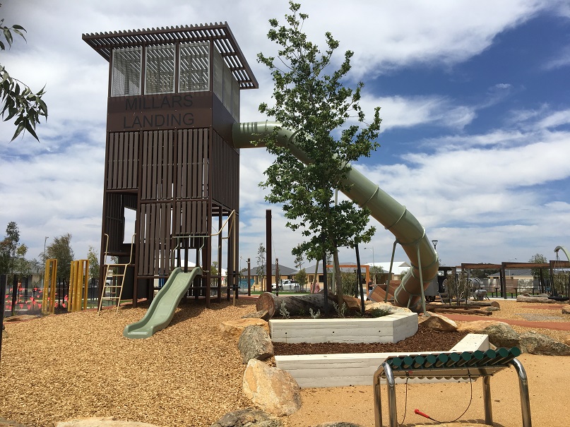 Ride the train and climb to new heights at the Millars Landing Steamrail Adventure Playground Baldivis