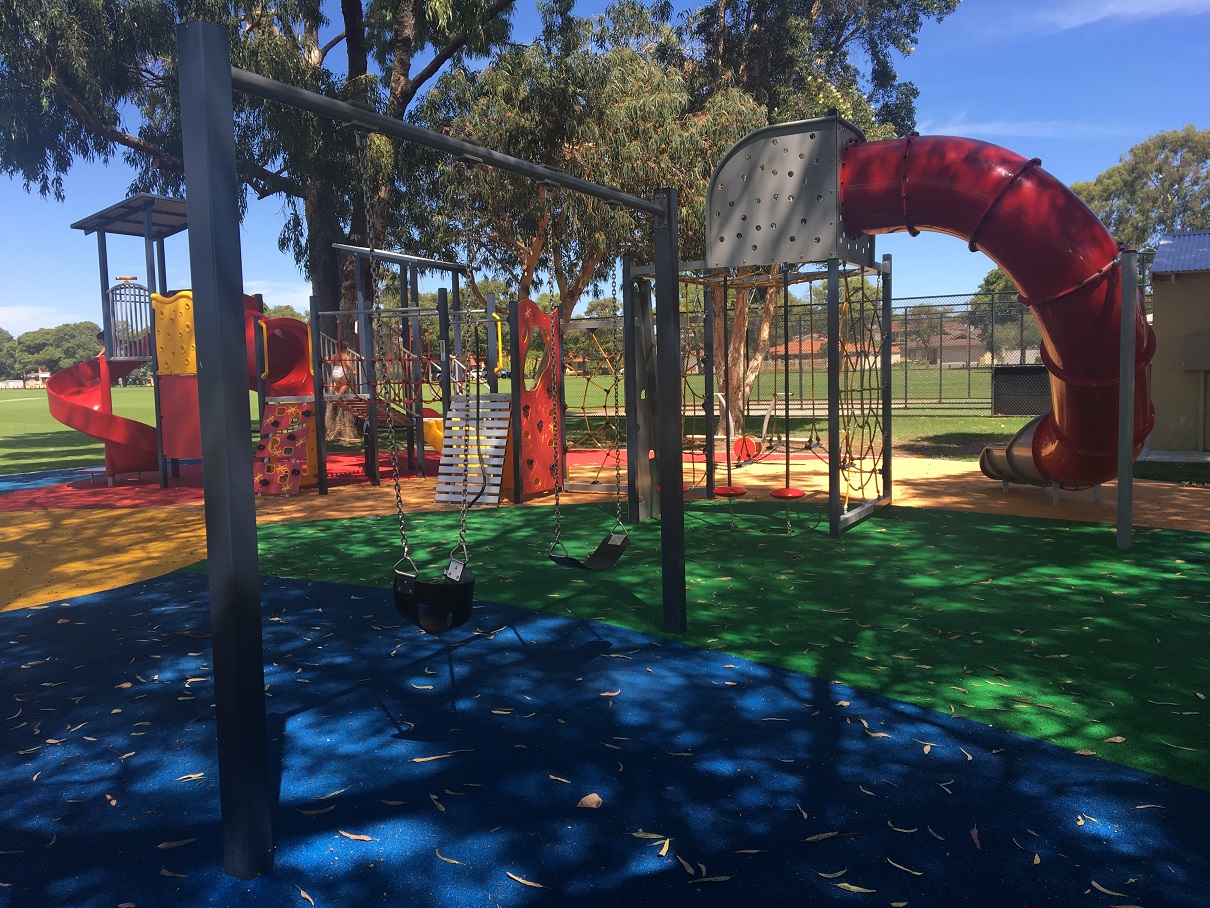 Suburban playground with fun for kids of all ages